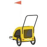 Pet Bike Trailer Yellow Oxford Fabric and Iron 93980