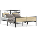 Bed Frame without Mattress Sonoma Oak 140x200 cm Engineered Wood 4106981