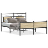 Bed Frame without Mattress Sonoma Oak 140x200 cm Engineered Wood 4106981