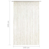 323976 Macrame Curtain 140x240 cm Cotton