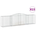 Arched Gabion Baskets 15 pcs 400x50x100/120 cm Galvanised Iron 3147005