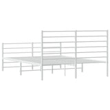 Metal Bed Frame without Mattress with Footboard White 160x200cm 352389