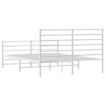 ZNTS Metal Bed Frame without Mattress with Footboard White 160x200cm 352389