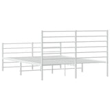 ZNTS Metal Bed Frame without Mattress with Footboard White 160x200cm 352389