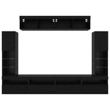 TV Wall Cabinet Set 6 pcs Black oak 30.5 x 30 x 102 cm 3334382