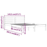 Bed Frame without Mattress Solid Wood Pine 140x200cm 810430