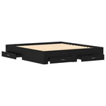 Bed Frame with Drawers Black oak 180 x 200 cm Engineered wood 3333962