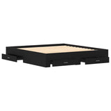 Bed Frame with Drawers Black oak 180 x 200 cm Engineered wood 3333962