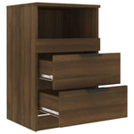 ZNTS Bedside Cabinet Brown Oak Engineered Wood 817043