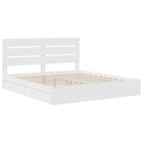 Storage Bed with Headboard White 180 x 200 cm Engineered Wood 3411878