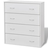 242545 Sideboard with 4 Drawers 60x30,5x71 cm White