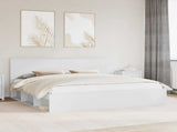 Bed Frame with Headboard White 200 x 200 cm Solid Pine Wood 3410965