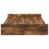 Storage Bed Frame Smoked Oak 120 x 190 cm Engineered Wood 3335329