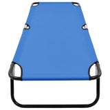 Folding Sun Lounger Blue Steel 47754