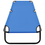 Sun Lounger Blue Steel frame and polyester fabric Standard Size 47754