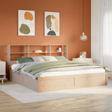 Bed Frame without Mattress 200x200 cm Solid Wood Pine 3323443