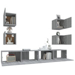 ZNTS 6 Piece TV Cabinet Set Grey Sonoma Engineered Wood 3114268