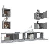 6 Piece TV Cabinet Set Grey Sonoma Engineered Wood 3114268
