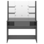 Makeup Table with LED Lights 100x40x135 cm MDF Shining Grey 331543