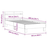 Bed Frame without Mattress with Headboard Sonoma Oak 100x200 cm 838528