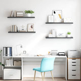Floating Wall Shelves 4 pcs High Gloss Grey 90x23.5x3.8 cm MDF 323798