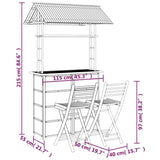Bar Set Natural Bamboo Bamboo, Woven Banana Leaves, Galvanized Steel 341741