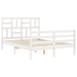 Bed Frame without Mattress White Small Double Solid Wood 3194867