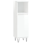 ZNTS 3 Piece Bathroom Cabinet Set High Gloss White Engineered Wood 3187791