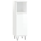 ZNTS 3 Piece Bathroom Cabinet Set High Gloss White Engineered Wood 3187791