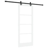 Sliding Door White 83 x 202 cm Solid Pine Wood and Glass 3332306