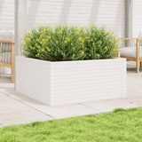 Garden Planter White 100x100x46 cm Solid Wood Pine 3282430
