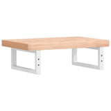 Basin Shelf Wall Mounted Steel and Solid Wood Beech 3302360