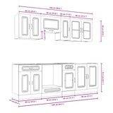 8 Piece Kitchen Cabinet Set Kalmar Sonoma Oak Engineered Wood 3314824