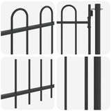 Fence Gate BOXTEL 103 x 150 cm Powder-Coated Steel Grey 42008867