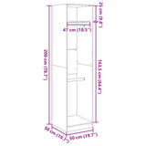 Wardrobe White 50x50x200 cm Engineered Wood 3307783