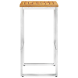 Outdoor Bar Stool Set of 4 Teak look Solid Acacia Wood Durable 46507