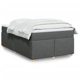 Box Spring Bed with Mattress Dark Grey 120x200 cm Fabric 3285367