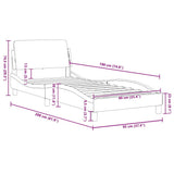 Bed Frame "Dover" Dark Grey 90x190 cm Single Velvet 373321