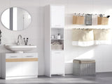 Bathroom Floor Storage Cabinet Slim Tallboy w/ Door Cupboard & Shelves For Living Room, Bedroom, T3398P344328