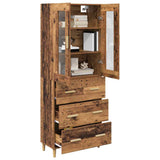 Highboard Old Wood 69.5 x 34 x 180 cm Engineered Wood and Glass 3415775