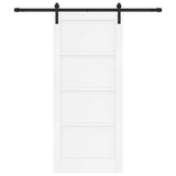 Sliding Door White and Black 86 x 198.5 cm Solid Pine Wood 3333175