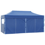 Professional Folding Party Tent with 4 Sidewalls 3x6 m Steel Blue 48865