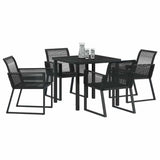 Garden Dining Set 5 pcs Black Powder-Coated Steel 3379311