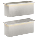 Garden Planter with LED 2 pcs Silver 30 x 80 x 30 cm 8008107