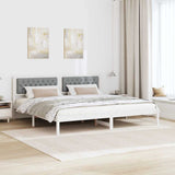 Bed Frame Light Grey 200 x 200 cm Solid Pine Wood 3394237