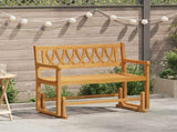 Garden Glider Bench Natural 110 x 59 x 97 cm Solid Acacia Wood 42028080