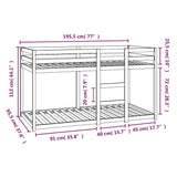 Bunk Bed without Mattress 90x190 cm Single Solid Wood Pine 3206507