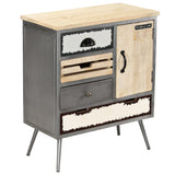 Sideboard Solid Mango Wood and Steel 65x33x76 cm 246283