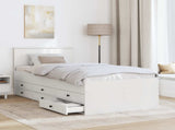 Daybed with Drawer White and Black 90 x 200 cm Engineered Wood 3408529