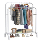 ZNTS Heavy Duty Double Clothes Rail Hanging Rack Garment Display Stand Storage Shelf 29505131